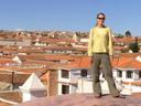 Ashe on a church roof over Sucre.